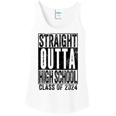 Straight Outta High School Graduation Class Of 2024 Grad Ladies Essential Tank