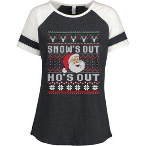 Snows Out Ho Ho Hos Style Christmas Santa Ugly Xmas Great Gift Enza Ladies Jersey Colorblock Tee