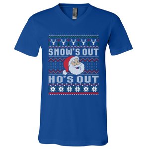 Snows Out Ho Ho Hos Style Christmas Santa Ugly Xmas Great Gift V-Neck T-Shirt