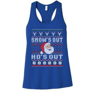 Snows Out Ho Ho Hos Style Christmas Santa Ugly Xmas Great Gift Women's Racerback Tank