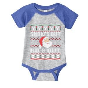 Snows Out Ho Ho Hos Style Christmas Santa Ugly Xmas Great Gift Infant Baby Jersey Bodysuit