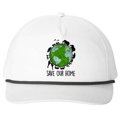 Save Our Home Animals Earth Day Planet Environt Funny Gift Snapback Five-Panel Rope Hat