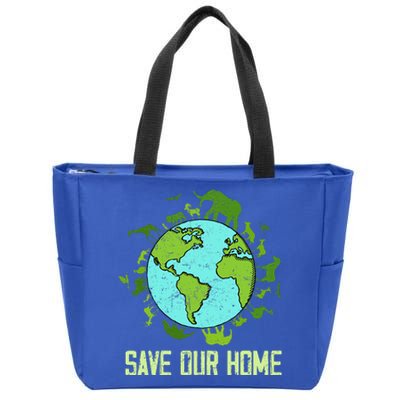 Save Our Home Animals Wildlife Earth Day 2024 Zip Tote Bag