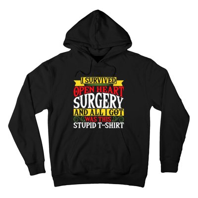 Survived Open Heart Surgery All I Got Stupid Gag Gift Hoodie