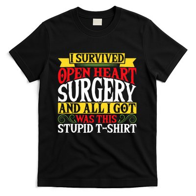 Survived Open Heart Surgery All I Got Stupid Gag Gift T-Shirt