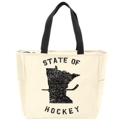 State Of Hockey Minnesota Zip Tote Bag
