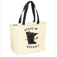 State Of Hockey Minnesota Zip Tote Bag