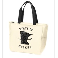 State Of Hockey Minnesota Zip Tote Bag
