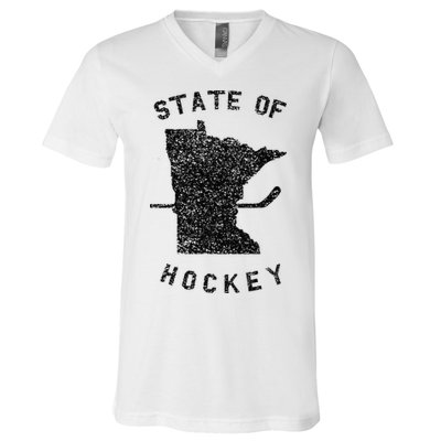 State Of Hockey Minnesota V-Neck T-Shirt