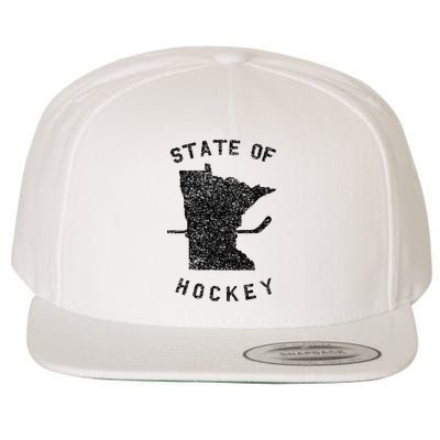 State Of Hockey Minnesota Wool Snapback Cap