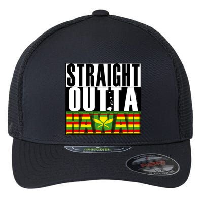 Straight Outta Hawaii Flag By Hawaii Nei All Day Gift Flexfit Unipanel Trucker Cap