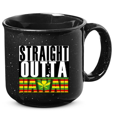 Straight Outta Hawaii Flag By Hawaii Nei All Day Gift 15oz Campfire Ceramic Mug