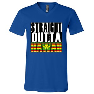 Straight Outta Hawaii Flag By Hawaii Nei All Day Gift V-Neck T-Shirt