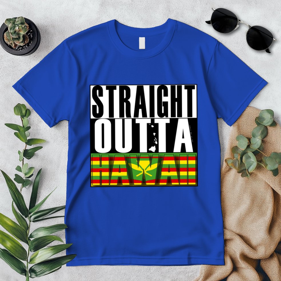 Straight Outta Hawaii Flag By Hawaii Nei All Day Gift Premium T-Shirt