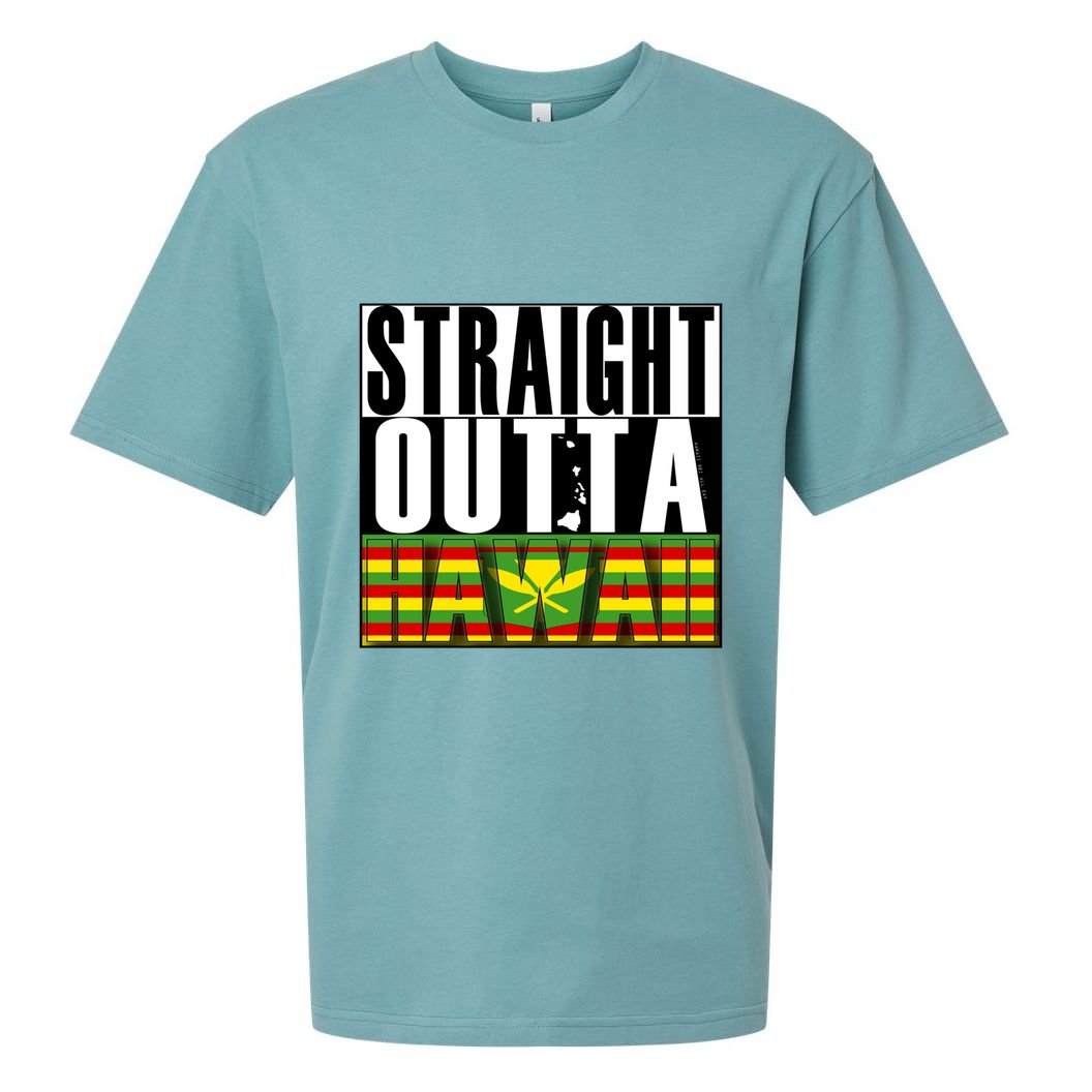 Straight Outta Hawaii Flag By Hawaii Nei All Day Gift Sueded Cloud Jersey T-Shirt
