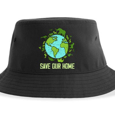 Save Our Home Animals Wildlife Conservation Earth Day 2024 Sustainable Bucket Hat