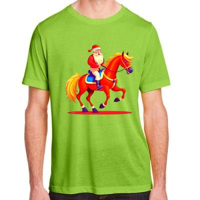 Santa On Horseback A Perfect Festive Christmas Xmas Graphic Cute Gift Adult ChromaSoft Performance T-Shirt