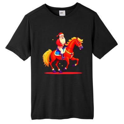 Santa On Horseback A Perfect Festive Christmas Xmas Graphic Cute Gift Tall Fusion ChromaSoft Performance T-Shirt