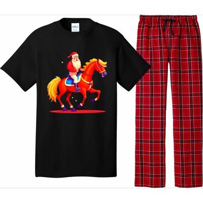 Santa On Horseback A Perfect Festive Christmas Xmas Graphic Cute Gift Pajama Set