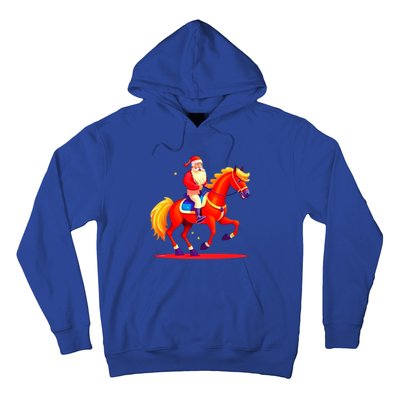 Santa On Horseback A Perfect Festive Christmas Xmas Graphic Cute Gift Hoodie