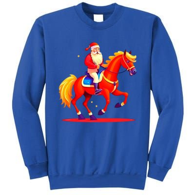 Santa On Horseback A Perfect Festive Christmas Xmas Graphic Cute Gift Sweatshirt