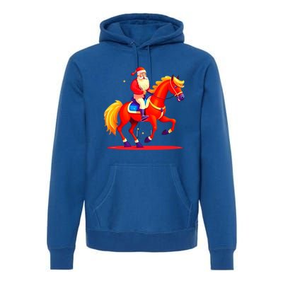 Santa On Horseback A Perfect Festive Christmas Xmas Graphic Cute Gift Premium Hoodie