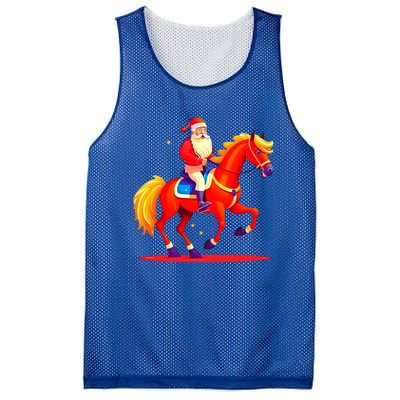 Santa On Horseback A Perfect Festive Christmas Xmas Graphic Cute Gift Mesh Reversible Basketball Jersey Tank