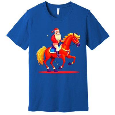 Santa On Horseback A Perfect Festive Christmas Xmas Graphic Cute Gift Premium T-Shirt