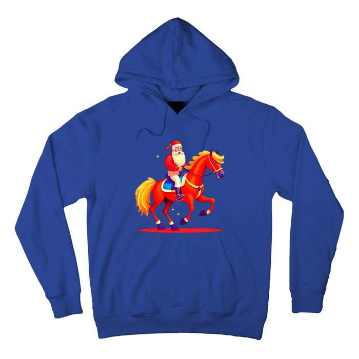 Santa On Horseback A Perfect Festive Christmas Xmas Graphic Cute Gift Tall Hoodie