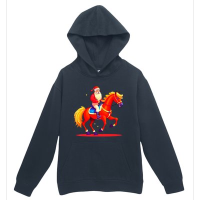 Santa On Horseback A Perfect Festive Christmas Xmas Graphic Cute Gift Urban Pullover Hoodie