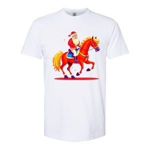 Santa On Horseback A Perfect Festive Christmas Xmas Graphic Cute Gift Softstyle CVC T-Shirt