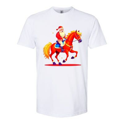 Santa On Horseback A Perfect Festive Christmas Xmas Graphic Cute Gift Softstyle CVC T-Shirt