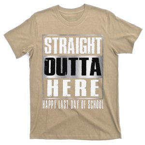 Straight Outta Here Happy Last Day Of School Retro Base T-Shirt