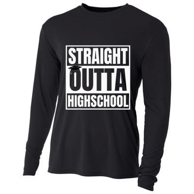 Straight Outta Highschool Graduation First Day Of School Cooling Performance Long Sleeve Crew