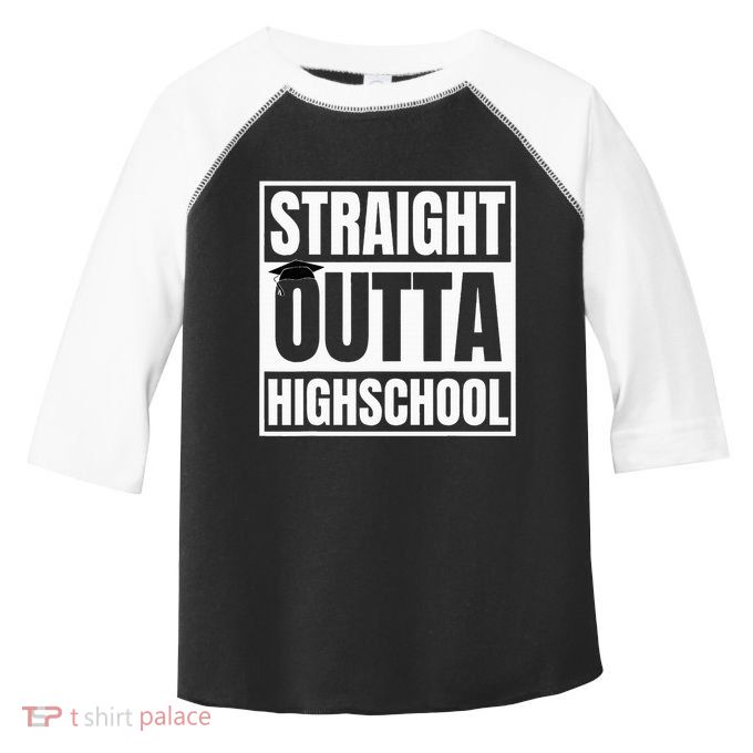 Straight Outta Highschool Graduation First Day Of School Toddler Fine Jersey T-Shirt