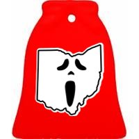 Scream Ohio Halloween Ceramic Bell Ornament