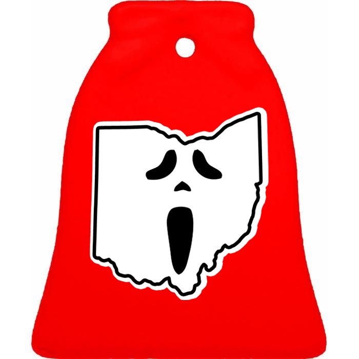 Scream Ohio Halloween Ceramic Bell Ornament