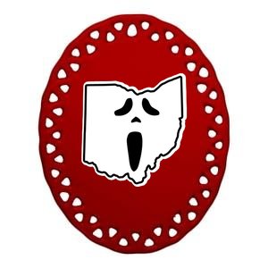 Scream Ohio Halloween Ceramic Oval Ornament