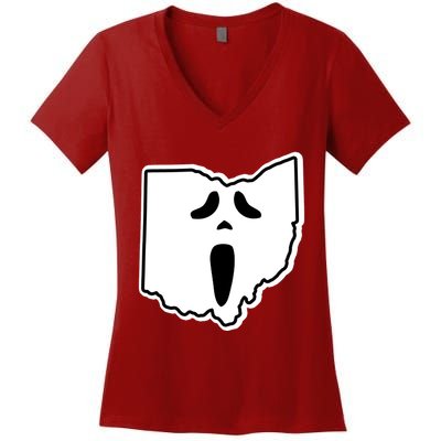 Scream Ohio Halloween Women's V-Neck T-Shirt