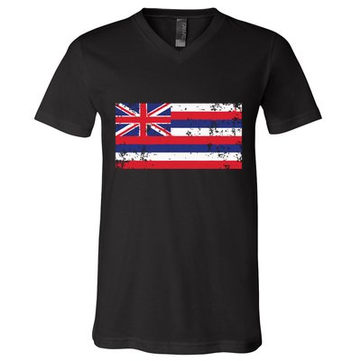 State Of Hawaii Flag Hawaiian Flag Island Hawaii Love V-Neck T-Shirt