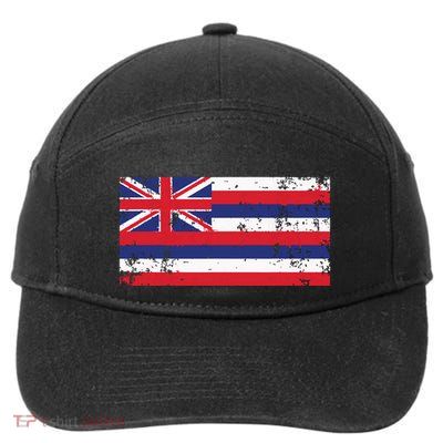 State Of Hawaii Flag Hawaiian Flag Island Hawaii Love 7-Panel Snapback Hat