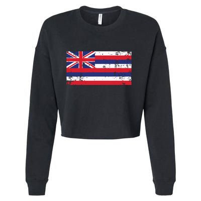 State Of Hawaii Flag Hawaiian Flag Island Hawaii Love Cropped Pullover Crew