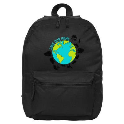 Save Our Home Planet Globe Animals Trees Earth Day April 22 16 in Basic Backpack