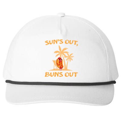 Suns Out Hot Dog Buns Grilling Sausage Bbq Barbecue Grill Cute Gift Snapback Five-Panel Rope Hat