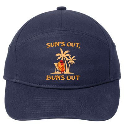 Suns Out Hot Dog Buns Grilling Sausage Bbq Barbecue Grill Cute Gift 7-Panel Snapback Hat