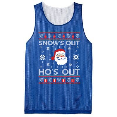 Snows Out Ho Ho Hos Style Christmas Santa Funny Gift Mesh Reversible Basketball Jersey Tank