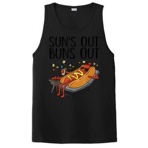 Suns Out Hot Dog Buns Out Funny Sausage Bbq Food Lover Gift PosiCharge Competitor Tank