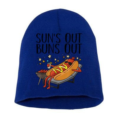 Suns Out Hot Dog Buns Out Funny Sausage Bbq Food Lover Gift Short Acrylic Beanie