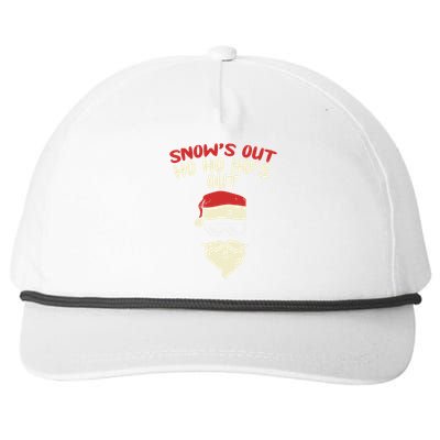 Snows Out Ho Hos Out Christmas Santa Gift Thug Gift Snapback Five-Panel Rope Hat