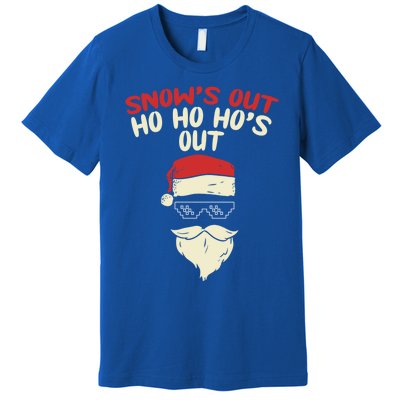 Snows Out Ho Hos Out Christmas Santa Gift Thug Gift Premium T-Shirt